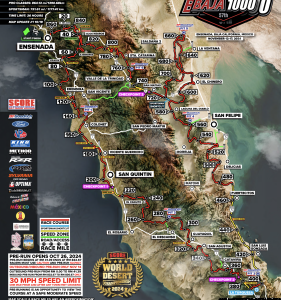 Map of Baja 1000 2024 Ensenada